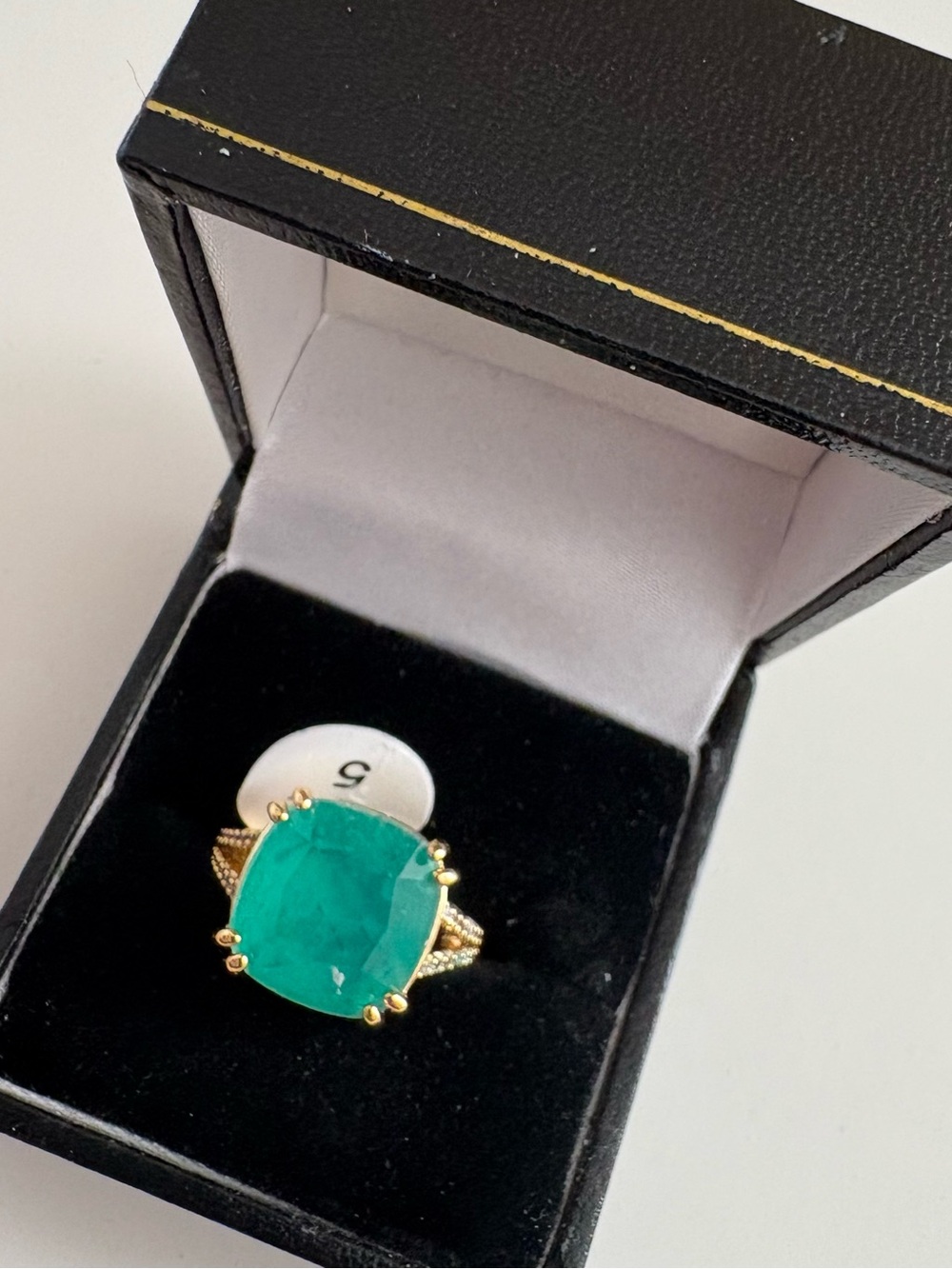 Bomb Party Endless Horizon Ring RG60899 Brazilian Emerald Gold Plating